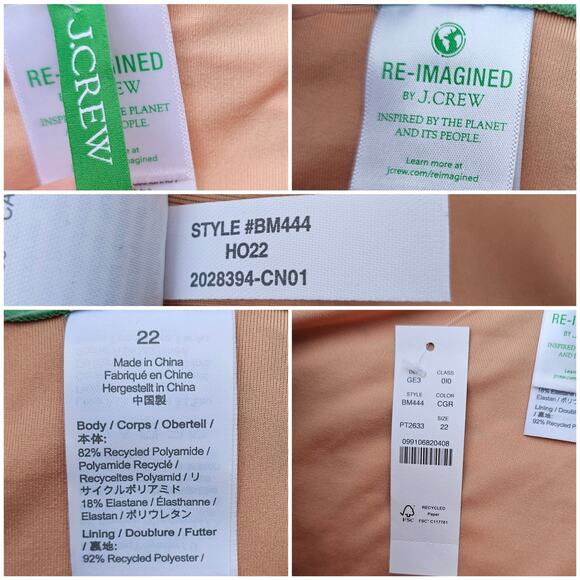 Plus Size JCrew One Shoulder Swimsuit Plus Size 22 Green Pink Floral Print NWT - Picture 4 of 10